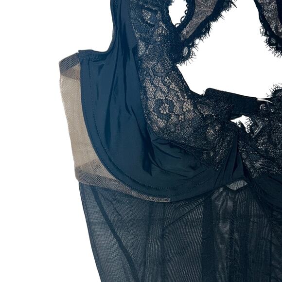 Cassandra Intimates Black & Taupe “Ashley” Lingerie Bodysuit, Size S, NWT! - Picture 4 of 7